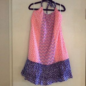 Girls dress, bathing suit cover up! Sundress! Fun Bright Colors! soft cotton! M